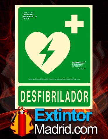 Señal de Desfribilador fotoluminiscente